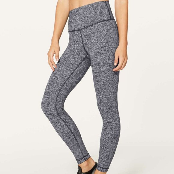 Lululemon Wunder Under Hi-Rise 7/8 Tight *25" Size 4 Heathered Black Leggings - Picture 1 of 5